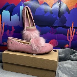 UGG Kaley Shearling-Trim & Faux Fur-Lined Suede woman’s Loafers size 7